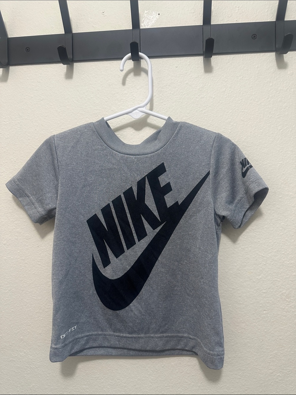 Nike Gray Tee with Black Logo - Kids Short Sleeve